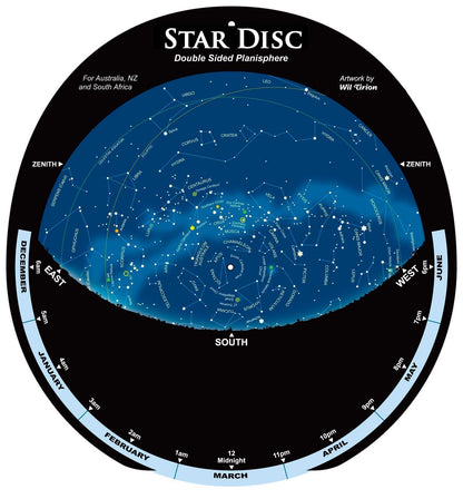 Planisphere for Southern Hemisphere